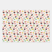 Cartoon kawaii sushi Emoji face Geschenkpapier Set (Vorderseite)