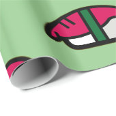 Cartoon Kawaii Sushi, Fischreis & Algenwelpen Geschenkpapier (Rolleneckpunkt)