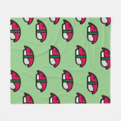 Cartoon Kawaii Sushi, Fischreis & Meeresalgen Fleecedecke (Vorderseite (Horizontal))