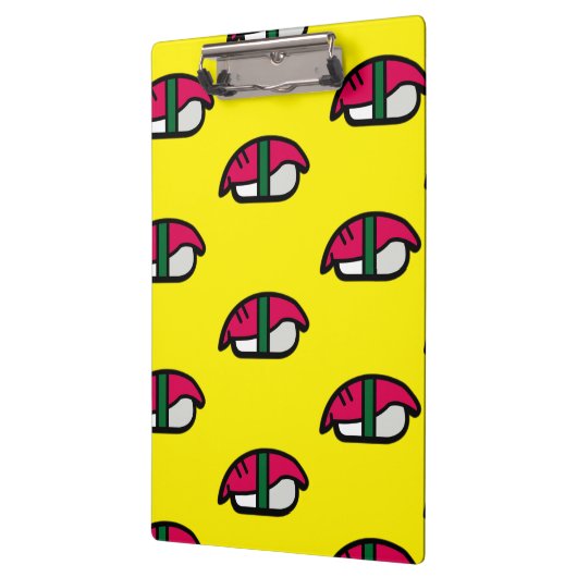 Cartoon Kawaii Sushi, Fischreis & Meeresalgen Klemmbrett (Links)