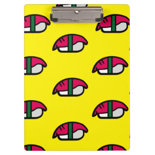 Cartoon Kawaii Sushi, Fischreis & Meeresalgen Klemmbrett