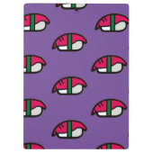 Cartoon Kawaii Sushi, Fischreis & Meeresalgen Klemmbrett (Rückseite)