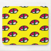 Cartoon Kawaii Sushi, Fischreis & Meeresalgen Mousepad (Vorne)