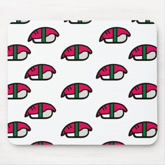 Cartoon Kawaii Sushi, Fischreis & Meeresalgen Mousepad (Vorne)