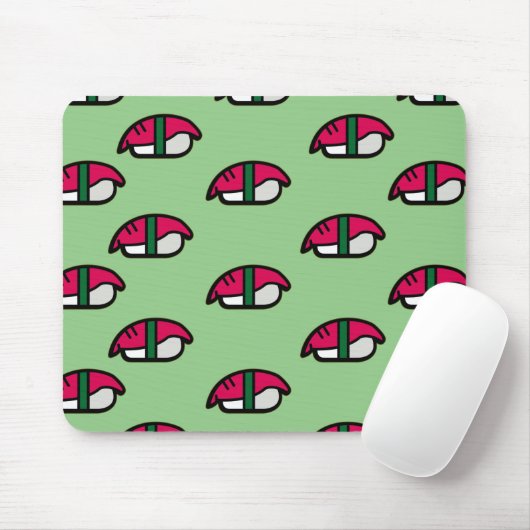 Cartoon Kawaii Sushi, Fischreis & Meeresalgen Mousepad (Mit Mouse)