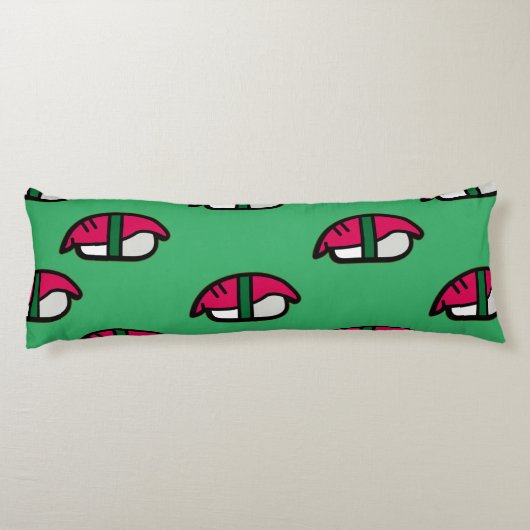 Cartoon Kawaii Sushi, Fischreis & Meeresalgen Seitenschläferkissen (Rückseite)