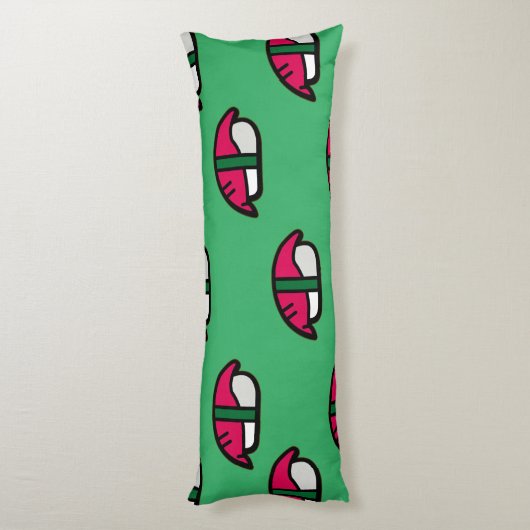 Cartoon Kawaii Sushi, Fischreis & Meeresalgen Seitenschläferkissen (Rückseite (Vertikal))