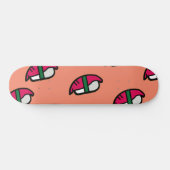 Cartoon Kawaii Sushi, Fischreis & Meeresalgen Skateboard (Horizontal)