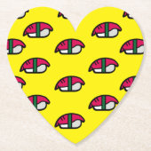 Cartoon Kawaii Sushi, Fischreis & Meeresalgen Untersetzer (Vorderseite)