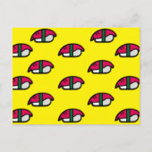 Cartoon Kawaii Sushi, Fischreis & Seetang Postkart Postkarte (Vorderseite)