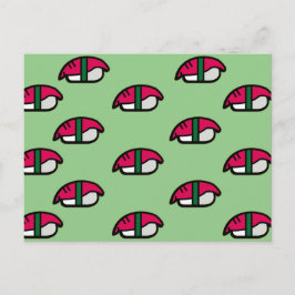 Cartoon Kawaii Sushi, Fischreis & Seetang Postkart Postkarte