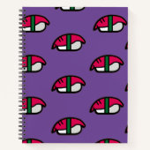 Cartoon Kawaii Sushi, Fischriese & Seetang-Noteboo Notizblock (Vorderseite)