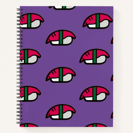 Cartoon Kawaii Sushi, Fischriese & Seetang-Noteboo Notizblock (Vorderseite)