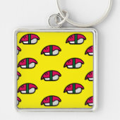 Cartoon Kawaii Sushi, Fischriese & Seetang Schlüss Schlüsselanhänger (Vorne)