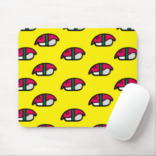 Cartoon Kawaii Sushi, Fischriese und Meeralgenmäu Mousepad
