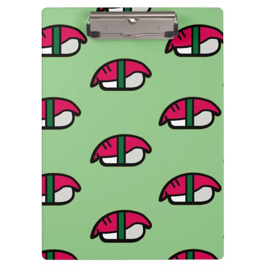 Cartoon Kawaii Sushi, Fischriese und Meeresalgen C Klemmbrett (Vorderseite)