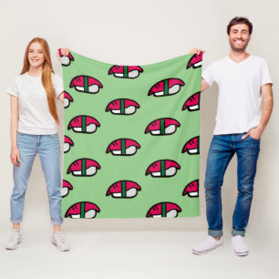 Cartoon Kawaii Sushi, Fischriese und Meeresalgen Fleecedecke