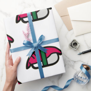 Cartoon Kawaii Sushi, Fischriese und Meeresalgen Geschenkpapier