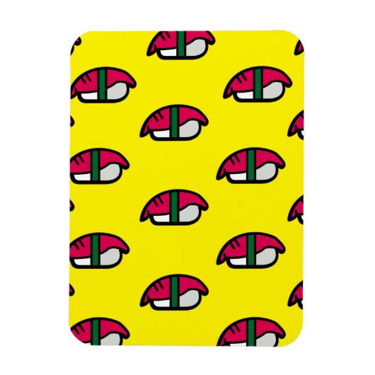 Cartoon Kawaii Sushi, Fischriese und Meeresalgen Magnet (Vertikal)
