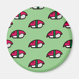 Cartoon Kawaii Sushi, Fischriese und Meeresalgen Magnet