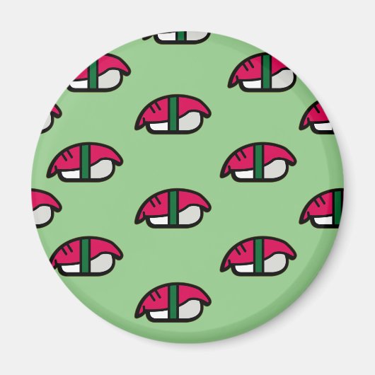 Cartoon Kawaii Sushi, Fischriese und Meeresalgen Magnet (Vorne)