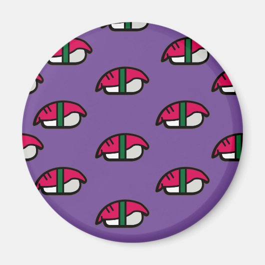 Cartoon Kawaii Sushi, Fischriese und Meeresalgen Magnet (Vorne)