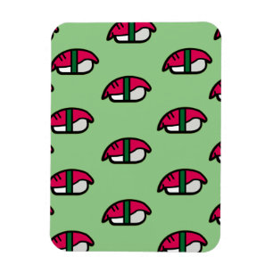Cartoon Kawaii Sushi, Fischriese und Meeresalgen Magnet