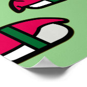 Cartoon Kawaii Sushi, Fischriese und Seetang-Poste Poster (Ecke)