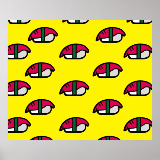Cartoon Kawaii Sushi, Fischriese und Seetang-Poste Poster (Vorne)