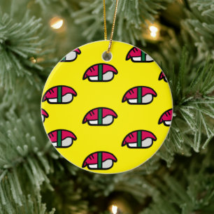 Cartoon Kawaii Sushi, Keramik von Fischreis und Me Keramik Ornament
