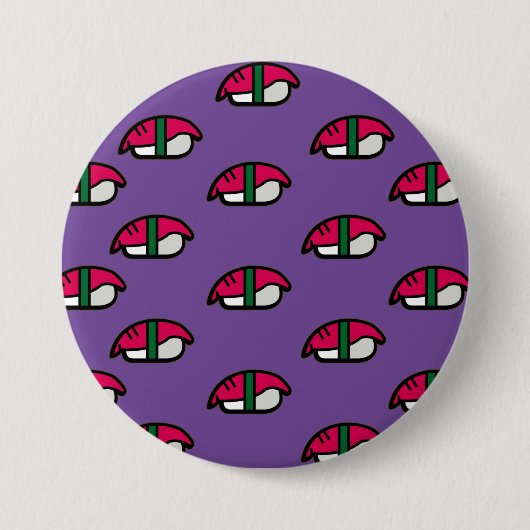 Cartoon Kawaii Sushi, Schaltfläche "Fischreifen un Button (Vorderseite)