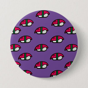Cartoon Kawaii Sushi, Schaltfläche "Fischreifen un Button