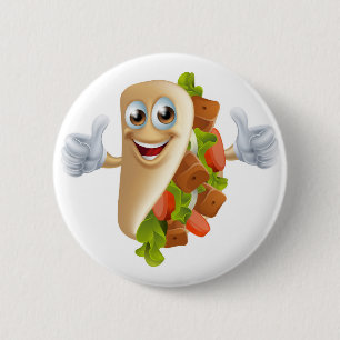 Cartoon Kebab Mann Button