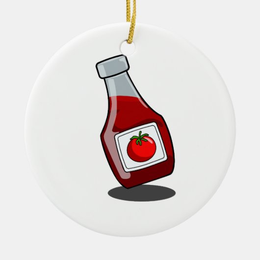 Cartoon Ketchup Flasche Keramik Ornament (Vorne)