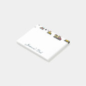 Cartoon Kfz-Kranname Personalisiert Post-it Klebezettel (angewinkelt)