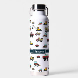 Cartoon Kfz-Kranname Personalisiert Trinkflasche