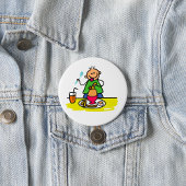 Cartoon Kid Genuss Mahlzeit mit Saft und Ei Button