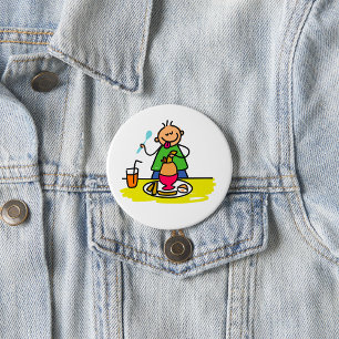 Cartoon Kid Genuss Mahlzeit mit Saft und Ei Button