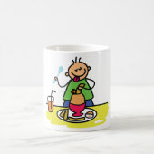 Cartoon Kid Genuss Mahlzeit mit Saft und Ei Kaffeetasse (Mittel)