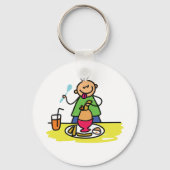 Cartoon Kid Genuss Mahlzeit mit Saft und Ei Schlüsselanhänger (Vorderseite)