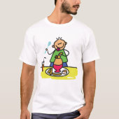 Cartoon Kid Genuss Mahlzeit mit Saft und Ei T-Shirt (Vorderseite)