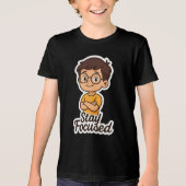 Cartoon Kid Sticker mit Brille - "Bleibe Fokussier Tri-Blend Shirt (Vorderseite)