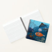 Cartoon Kid U-Boot-Welt Notizblock (Innenseite)