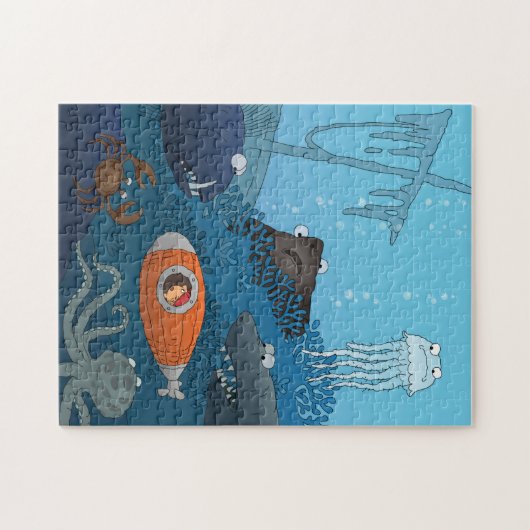 Cartoon Kid U-Boot-Welt Puzzle (Horizontal)