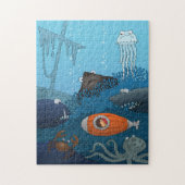 Cartoon Kid U-Boot-Welt Puzzle (Vertikal)