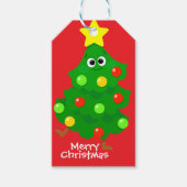 Cartoon Kids Christmas Tree Sticker Geschenkanhänger (Vorderseite)