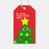 Cartoon Kids Christmas Tree Sticker Geschenkanhänger (Rückseite)