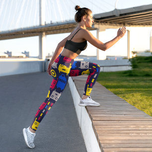 Cartoon Kids Robot Capri Leggings