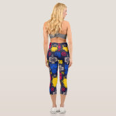 Cartoon Kids Robot Capri Leggings (Rückseite)