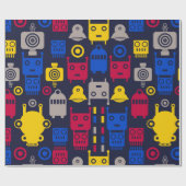 Cartoon Kids Robot Geschenkpapier (Flach)